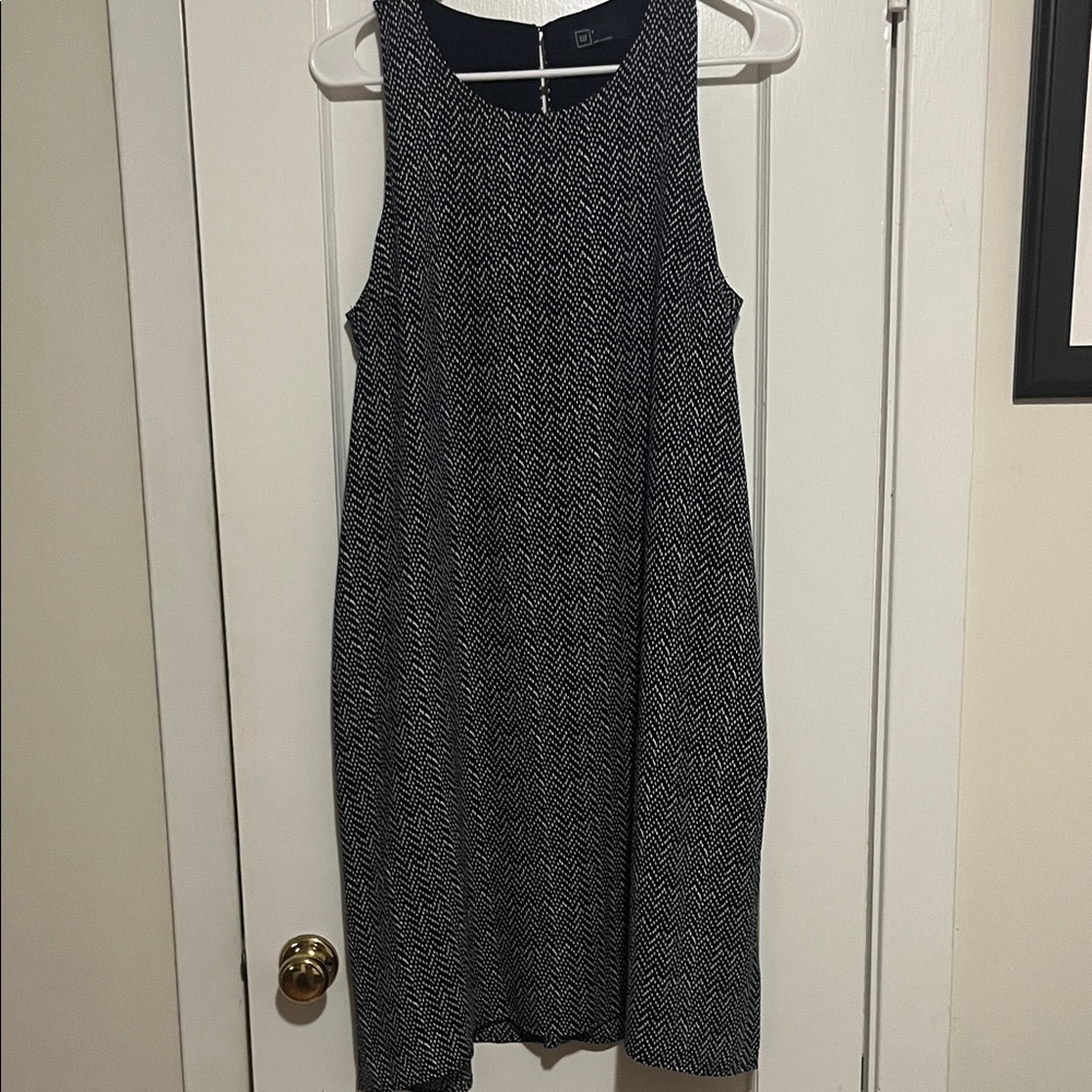 Blue and White Sleeveless Dress